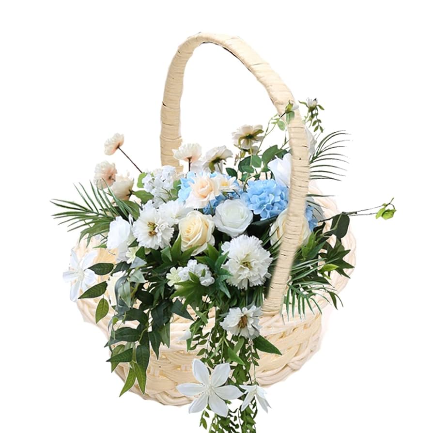 難あり　フラワーバスケット　キット Amazon.co.jp: 1/2/4個 編まれたフラワーバスケット - 結婚式用